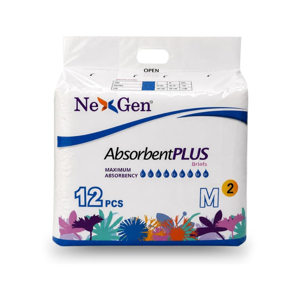 NEXGEN ABSORBENT PLUS OVERNIGHT UNISEX BRIEFS MAXIMUM ABSORBENCY - LARGE 12 count