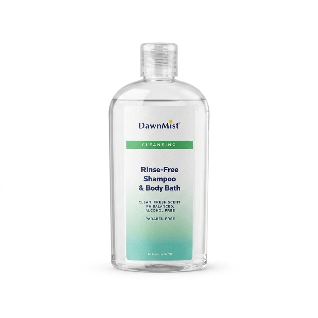 Dawn Mist No-Rinse Shampoo and Body Wash, Scented, 8 oz. Squeeze Bottle