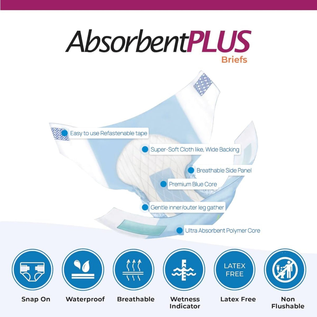 NEXGEN ABSORBENT PLUS OVERNIGHT UNISEX BRIEFS MAXIMUM ABSORBENCY - LARGE 12 count