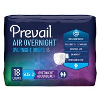 Prevail Air Overnight Adult Incontinence Brief Size 2 / Large Heavy Absorbency Overnight, NGX-013, Overnight